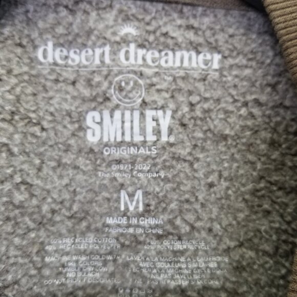 Desert Dreamer x Smiley Sweatshirt Women M Happy Mind Happy Life Brown Metallic - Picture 5 of 10